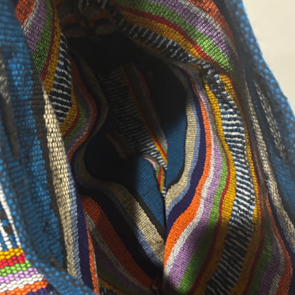 Pinzon Aztec Woven Drawstring Boho Hippie Colorful Backpack - Picture 10 of 10